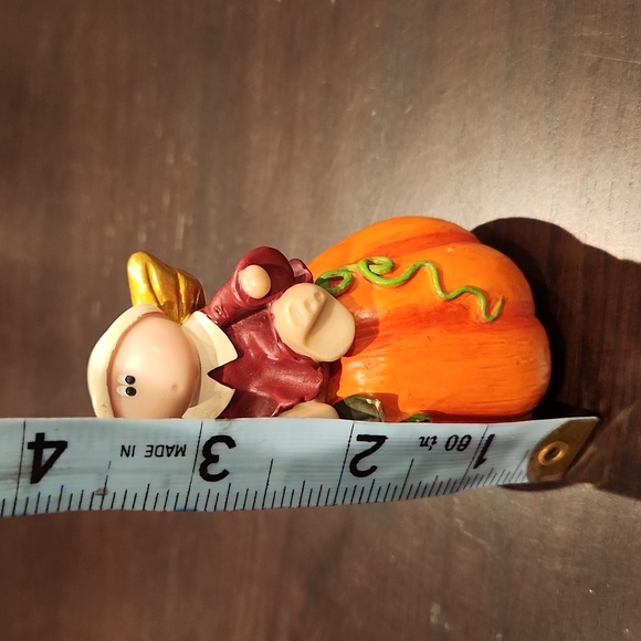 Vintage KIRK Thanksgiving Harvest Cheeks Angel Pilgrim figurine, Cornucopia - Picture 12 of 15